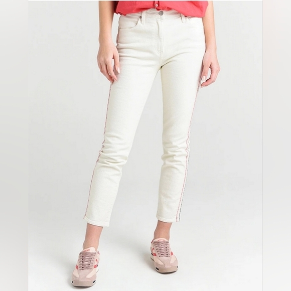 NEW! SUNDRY, Women's Side Stitch Slim‎ Straight Jean, Vanilla, Size 29, NWT - Picture 2 of 16